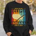 Indiana Vintage Path Of Totality Solar Eclipse April 8 2024 Sweatshirt Gifts for Him