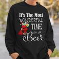 It's The Most Wonderful Time For A Beer Christmas Santa Hat Sweatshirt Gifts for Him