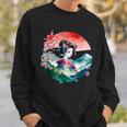 Japan Traditionell Landschaft Geisha Kirschblüte Retro Anime Sweatshirt Geschenke für Ihn