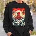 Japanese Octopus Waves Sun Japan Anime Travel Souvenir Sweatshirt Gifts for Him