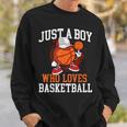 Just A Boy Who Loves Basketball Player Hoops Sweatshirt Gifts for Him