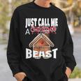 Just Call A Christmas Beast With Cute Ginger Bread House Sweatshirt Gifts for Him