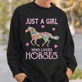 Just A Girl Who Loves Horses Horse Riding Girls Women Sweatshirt Gifts for Him