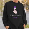 K-Pop I Purple You Kpop Hand Symbol Heart Korean Sweatshirt Gifts for Him