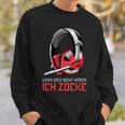 Kann Dich Nicht Hören Ich Zocke Gamer Headset Gamer Sweatshirt Geschenke für Ihn