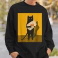 Katze Hält Goldfischglas-Kunstdesign Sweatshirt Geschenke für Ihn