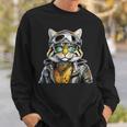 Katze Lederjacke Brille Bikerin Abenteuer Motorradfahrer Sweatshirt Geschenke für Ihn