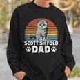 Katzenbesitzer Katzen Papa Retro Scottish Fold Dad Sweatshirt Geschenke für Ihn