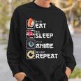 Kawaii Manga Sushi Eat Sleep Anime Repeat Cute Anime Sweatshirt Gifts for Him