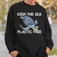 Keep The Sea Plastic Free Turtle With Bag Protect Ocean Meme Sweatshirt Gifts for Him