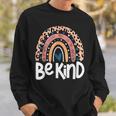 Be Kind Anti Bullying Orange Unity Day Leopard Raibow Sweatshirt Gifts for Him