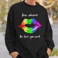 Kiss Whoever The Fuck You Want Vintage Lgbt Rainbow Sweatshirt Gifts for Him