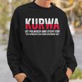 Kurwa Schwarzes Sweatshirt, Humorvolles Polnischer Spruch Design Geschenke für Ihn