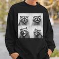 Laughing Raccoon Face Trash Raccoons Unique Quirky Animal Sweatshirt Gifts for Him