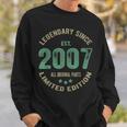 Legend Since 2007 17Th Birthday Retro 17 Years Old Boy Sweatshirt Gifts for Him