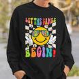 Let The Games Begin Happy Field Day Field Trip Fun Day Retro Sweatshirt Gifts for Him