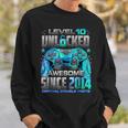 Level 10 Unlocked Awesome Since 2014 10Th Birthday GamingSweatshirt Gifts for Him