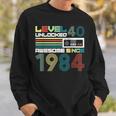 Level 40 Unlocked Since 1984 Video Gamer 40Th Birthday Sweatshirt Gifts for Him