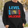 Level 7 Unlocked Gamer 7Th Birthday Video Game Boys Sweatshirt Gifts for Him