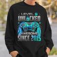Level 9 Unlocked Awesome Since 2015 9Th Birthday Gaming Sweatshirt Gifts for Him