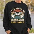 I Leveled Up To Husband Est 2024 Promoted To Hubby Groom Sweatshirt Gifts for Him