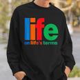 Life On Life's Terms Aa & Na Slogans Sayings Sweatshirt Gifts for Him