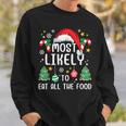 Most Likely To Eat All The Food Family Xmas Holiday Sweatshirt Gifts for Him