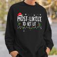 Most Likely To Get Lit Christmas Matching Family Sweatshirt Gifts for Him