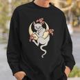 Lilie Flowers Celestial Cat In A Crescent Moon Sweatshirt Gifts for Him