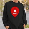 I Love Derry On Red Balloon I Heart Derry Maine Sweatshirt Gifts for Him