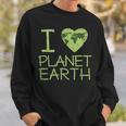 I Love Heart Planet Earth GlobeSweatshirt Gifts for Him