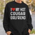 I Love My Hot Cougar Girlfriend Distressed Heart Sweatshirt Gifts for Him