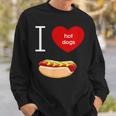 I Love Hot Dogs I Heart Hot Dog Sausage Lover'sSweatshirt Gifts for Him