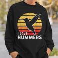 I Love Hummers Bird Vintage Sunset Colibri Sweatshirt Gifts for Him