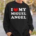 I Love My Miguel-Angel Amo A Mi Miguel-Angel Cuello Camisa de entrenamiento Regalos para él