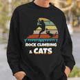 I Love Rock Climbing & Cats Mountain Climber Cat Lover Sweatshirt Gifts for Him
