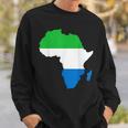 Love Sierra Leone With Sierra Leonean Flag In Africa Map Sweatshirt Gifts for Him