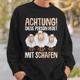 Lustiges Schäfer Sweatshirt Achtung, Rede mit Schafen, Schäferhumor Tee Geschenke für Ihn