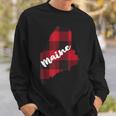 Maine Rustic Me State Map Souvenir Outline Pride Vintage Sweatshirt Gifts for Him