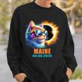 Maine Total Solar Eclipse 2024 Cat Solar Eclipse Glasses Sweatshirt Gifts for Him