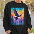 Majestic Eagle Silhouette Freedom's Colors Sweatshirt Gifts for Him