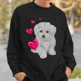 Maltese Dog And Heart Dog Sweatshirt Geschenke für Ihn
