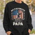 Mein Lieblings-Baseballspieler Nennt Mich Papa American Flag Dad Kapuzenjacke Sweatshirt Geschenke für Ihn