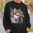 Memorial Day Cat 4Th Of July Patriotic Usa Flag Sweatshirt Gifts for Him