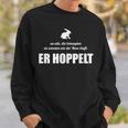 Men's Der Hase Hoppelt Hase Hoppelt Fun Black Sweatshirt Geschenke für Ihn