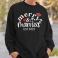Merry & Married 2023 First Christmas Couple Matching Sweatshirt Gifts for Him