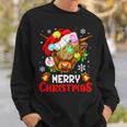 Merry Christmas Highland Cow Western Santa Hat Xmas Pajamas Sweatshirt Gifts for Him