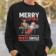 Merry Liftmas From North Swoie Muscle Santa Weightlifting Sweatshirt Gifts for Him