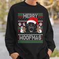 Merry Woofmas Cute Black Labrador Dog Ugly Sweater Sweatshirt Gifts for Him