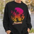 Miami 80S Summer Beach Palm Sunset Sweatshirt Geschenke für Ihn